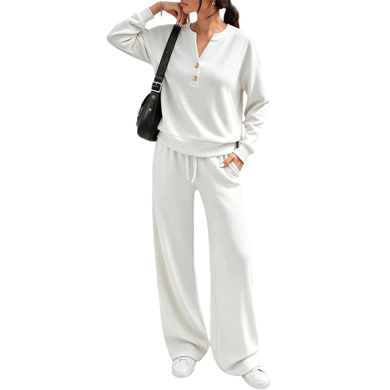 🖤 BLACK FRIDAY SALE 🖤 ☁️ Women's Top & Wide-Leg Pants Set | Relaxed Fit & Effortless Style