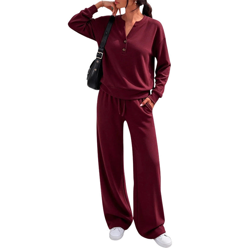 🖤 BLACK FRIDAY SALE 🖤 ☁️ Women's Top & Wide-Leg Pants Set | Relaxed Fit & Effortless Style