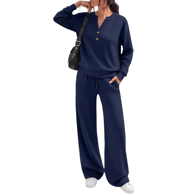 🖤 BLACK FRIDAY SALE 🖤 ☁️ Women's Top & Wide-Leg Pants Set | Relaxed Fit & Effortless Style