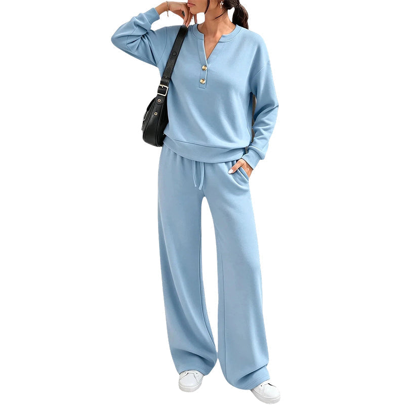 🖤 BLACK FRIDAY SALE 🖤 ☁️ Women's Top & Wide-Leg Pants Set | Relaxed Fit & Effortless Style