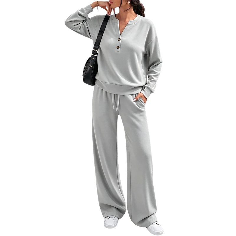 🖤 BLACK FRIDAY SALE 🖤 ☁️ Women's Top & Wide-Leg Pants Set | Relaxed Fit & Effortless Style