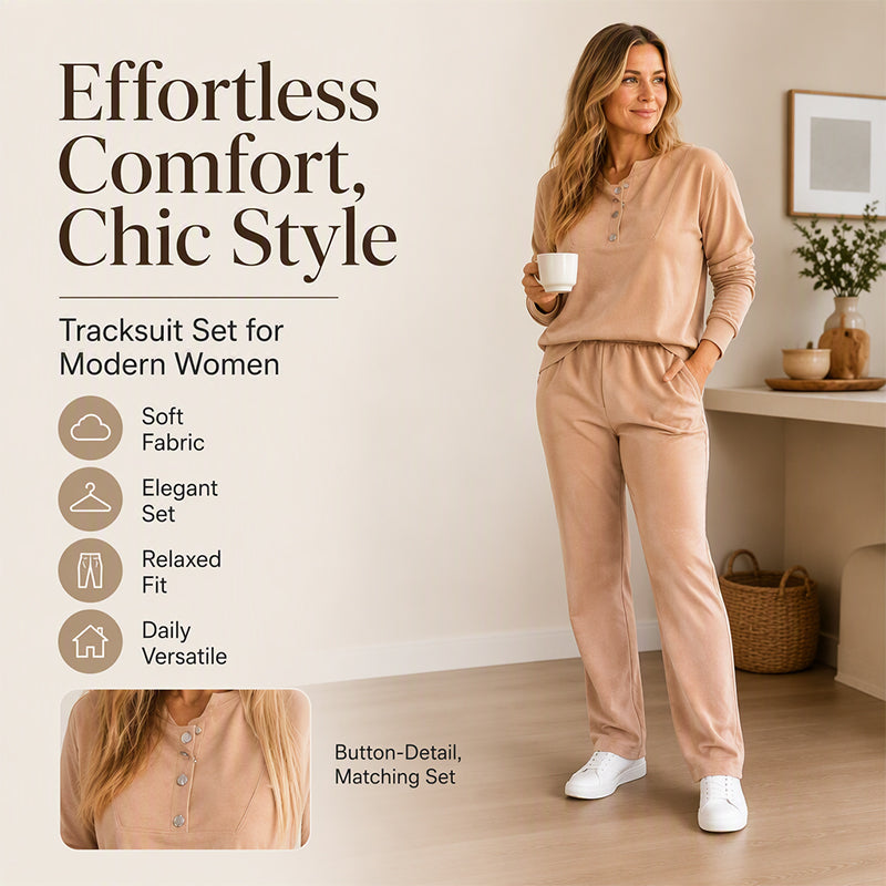 🔥 FINAL HOURS — Women's Half-Button Sweatshirt & Sweatpants Set👗✨