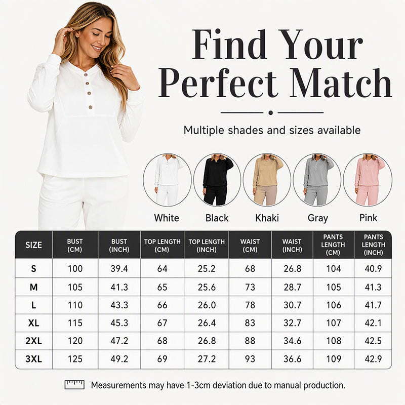 🔥 FINAL HOURS — Women's Half-Button Sweatshirt & Sweatpants Set👗✨