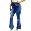 👖 💎 Women’s High-Waisted Distressed Flare Jeans