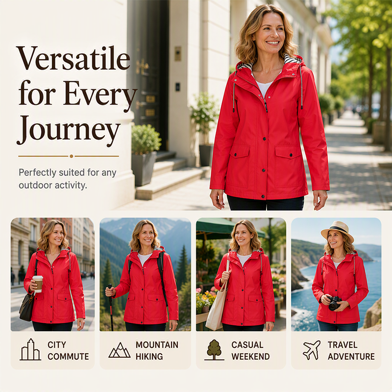 🔥 FINAL HOURS — Women's Waterproof Windproof Jacket | Lightweight Outdoor Everyday Layer🌦️✨