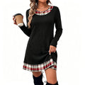 🔥 FINAL HOURS — Women's Casual Plaid Patchwork Knit Dress | Cozy & Chic Everyday Style