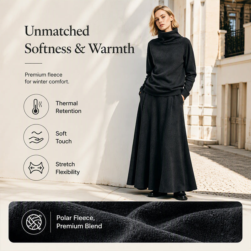 🔥 FINAL HOURS — Women's Turtleneck Top & Maxi Skirt Set | Chic & Effortless Everyday Style