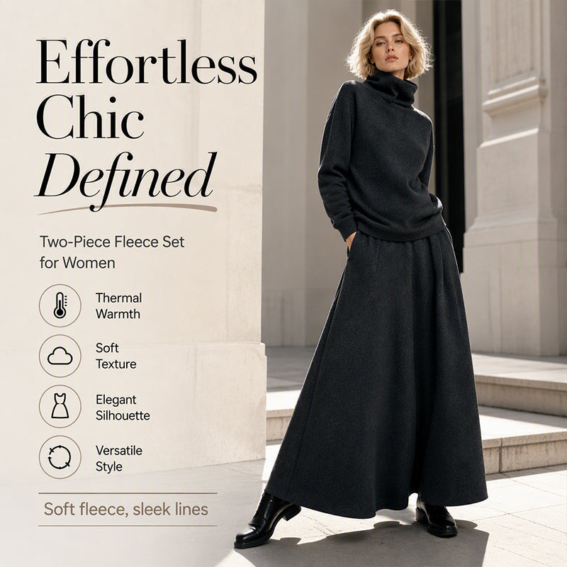 🔥 FINAL HOURS — Women's Turtleneck Top & Maxi Skirt Set | Chic & Effortless Everyday Style