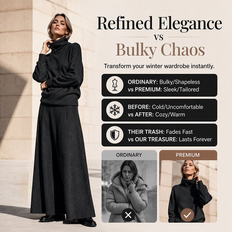 🔥 FINAL HOURS — Women's Turtleneck Top & Maxi Skirt Set | Chic & Effortless Everyday Style