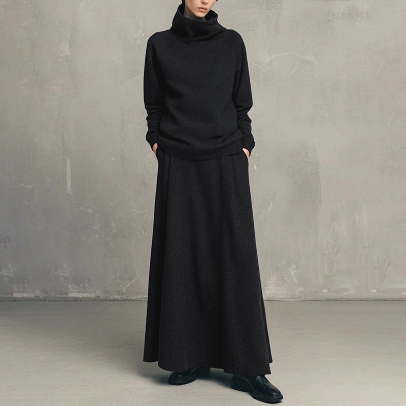 🔥 FINAL HOURS — Women's Turtleneck Top & Maxi Skirt Set | Chic & Effortless Everyday Style