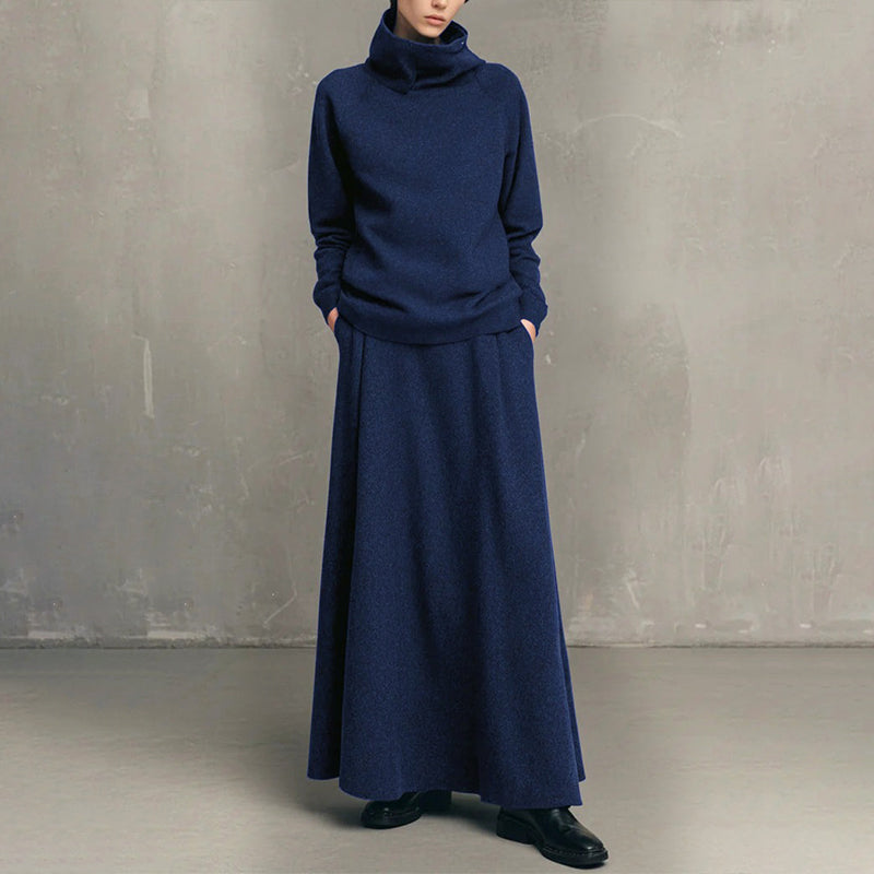 🔥 FINAL HOURS — Women's Turtleneck Top & Maxi Skirt Set | Chic & Effortless Everyday Style