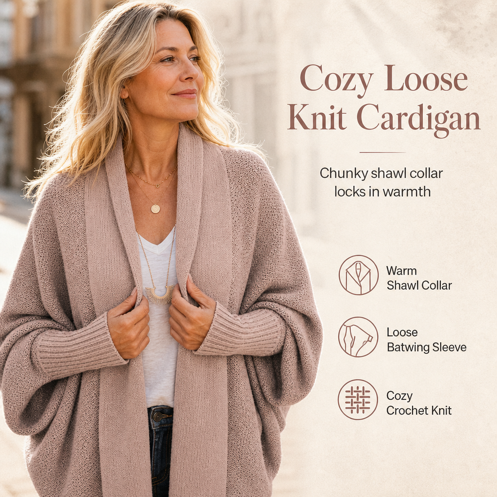 🔥 FINAL HOURS — Women's Batwing Sleeve Knit Cardigan | Open Front & Relaxed Fit