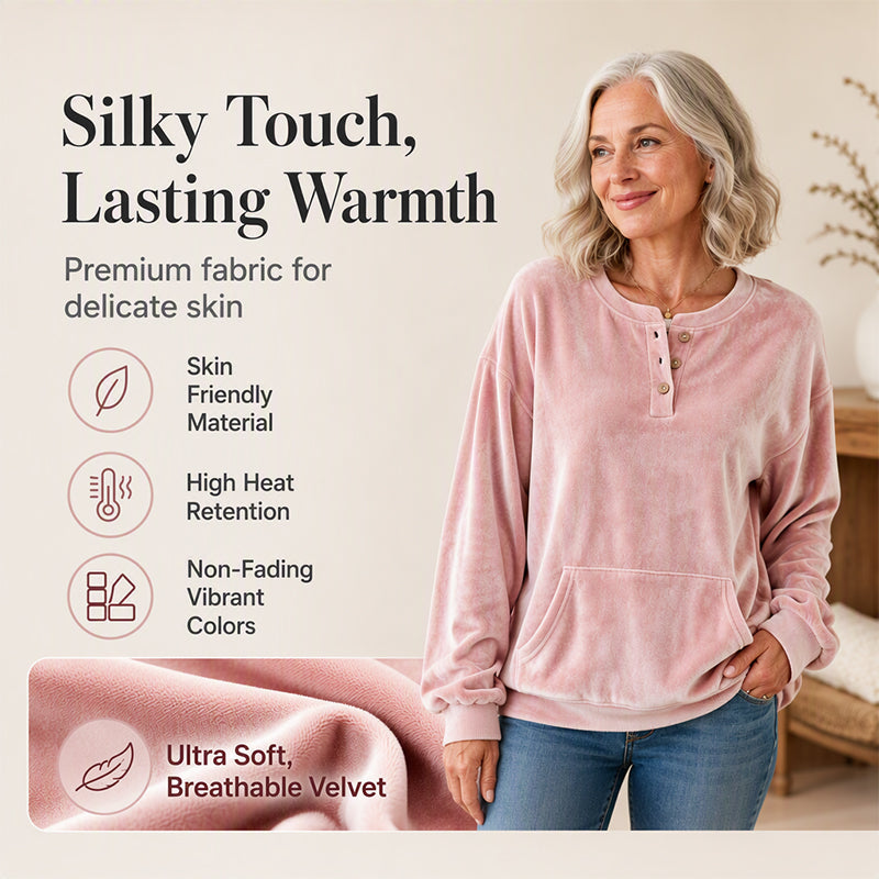 🔥FINAL HOURS — Women's Velvet Sweatshirt | Elegant & Cozy Everyday Style