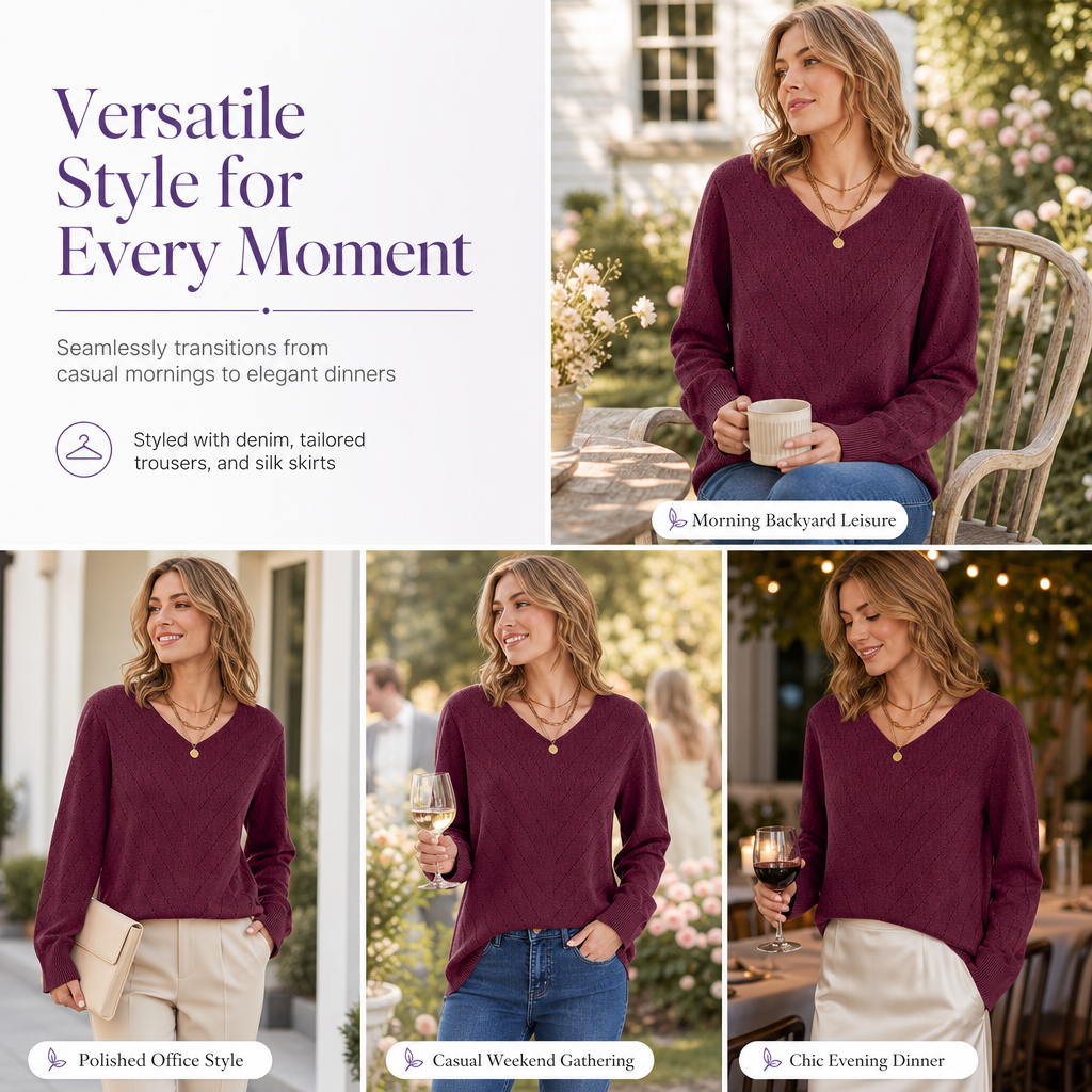 🔥 FINAL HOURS — Women's V-Neck Pullover Sweater | Cozy & Effortless Fall Style