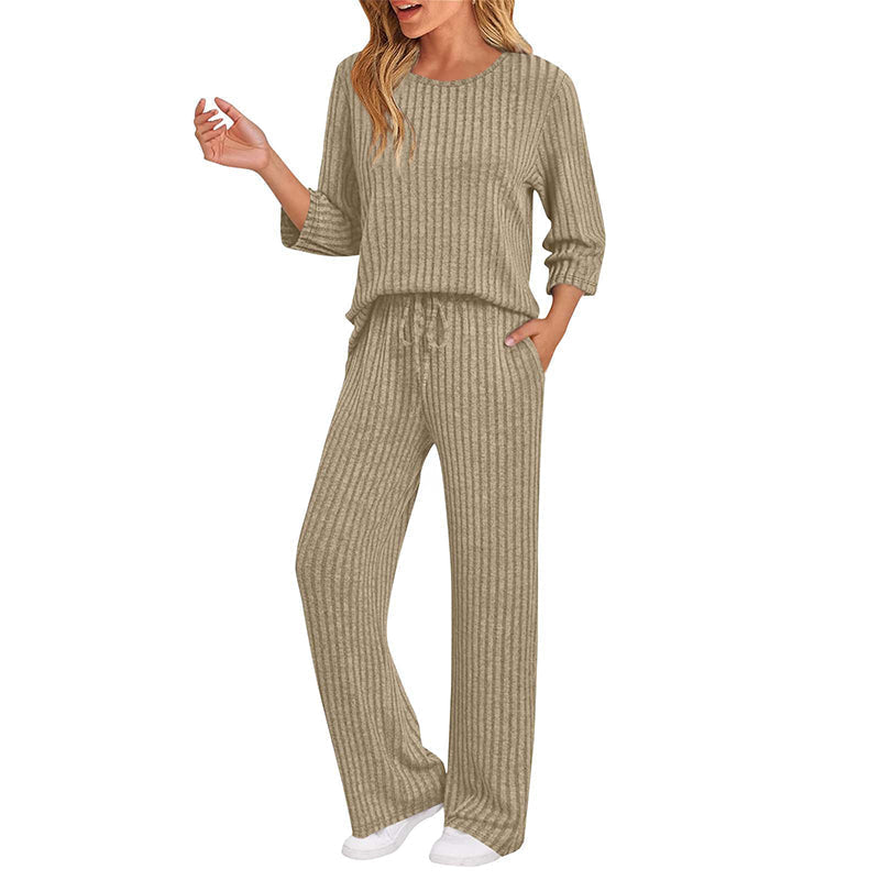 🔥 FINAL HOURS — Women's Ribbed Knit Top & Straight-Leg Pants Set | Cozy & Effortless Style