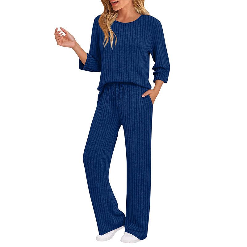 🔥 FINAL HOURS — Women's Ribbed Knit Top & Straight-Leg Pants Set | Cozy & Effortless Style