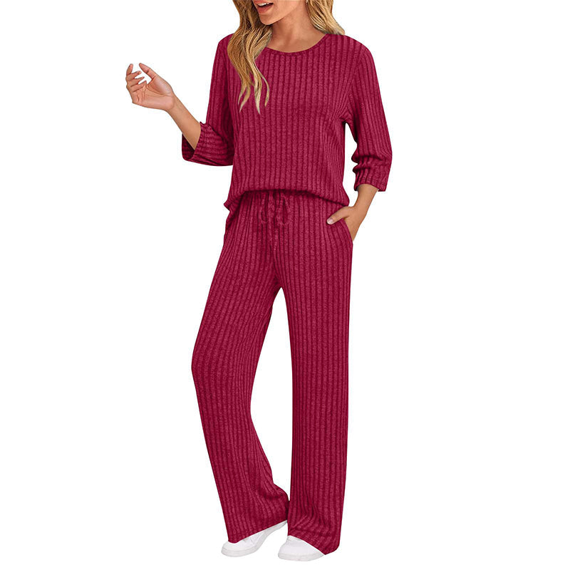 🔥 FINAL HOURS — Women's Ribbed Knit Top & Straight-Leg Pants Set | Cozy & Effortless Style