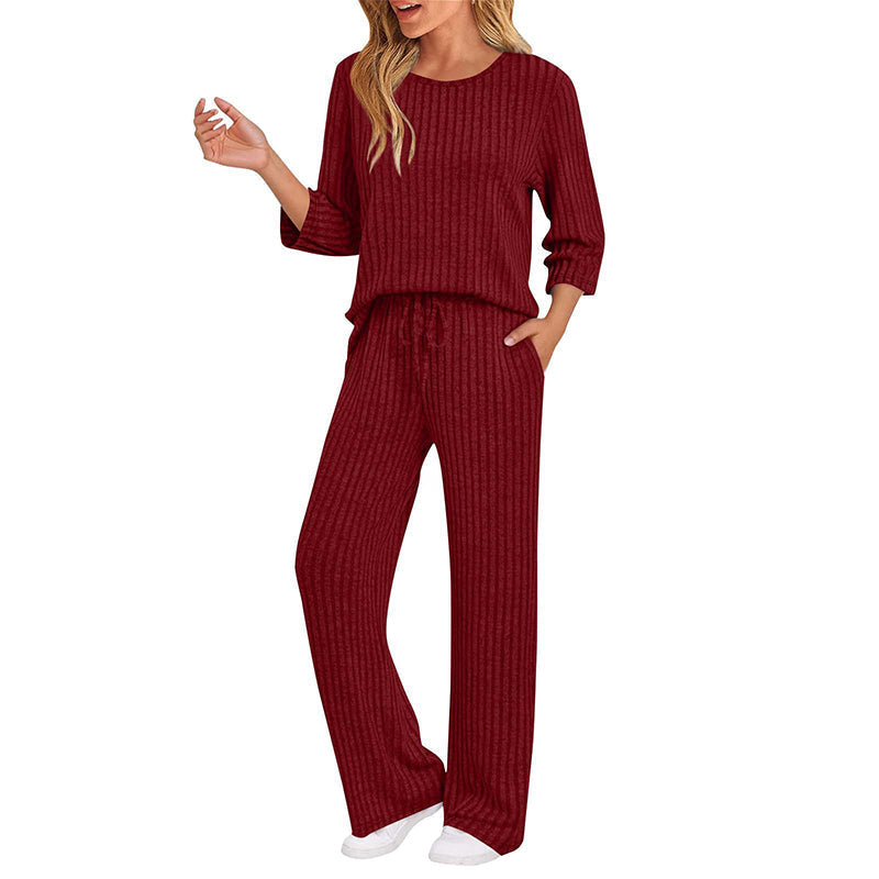 🔥 FINAL HOURS — Women's Ribbed Knit Top & Straight-Leg Pants Set | Cozy & Effortless Style