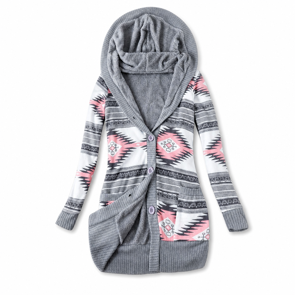 🖤 BLACK FRIDAY SALE 🖤 ☁️ Women's Mid-Length Hooded Knit Jacket | Cotton Lining & Cozy Comfort