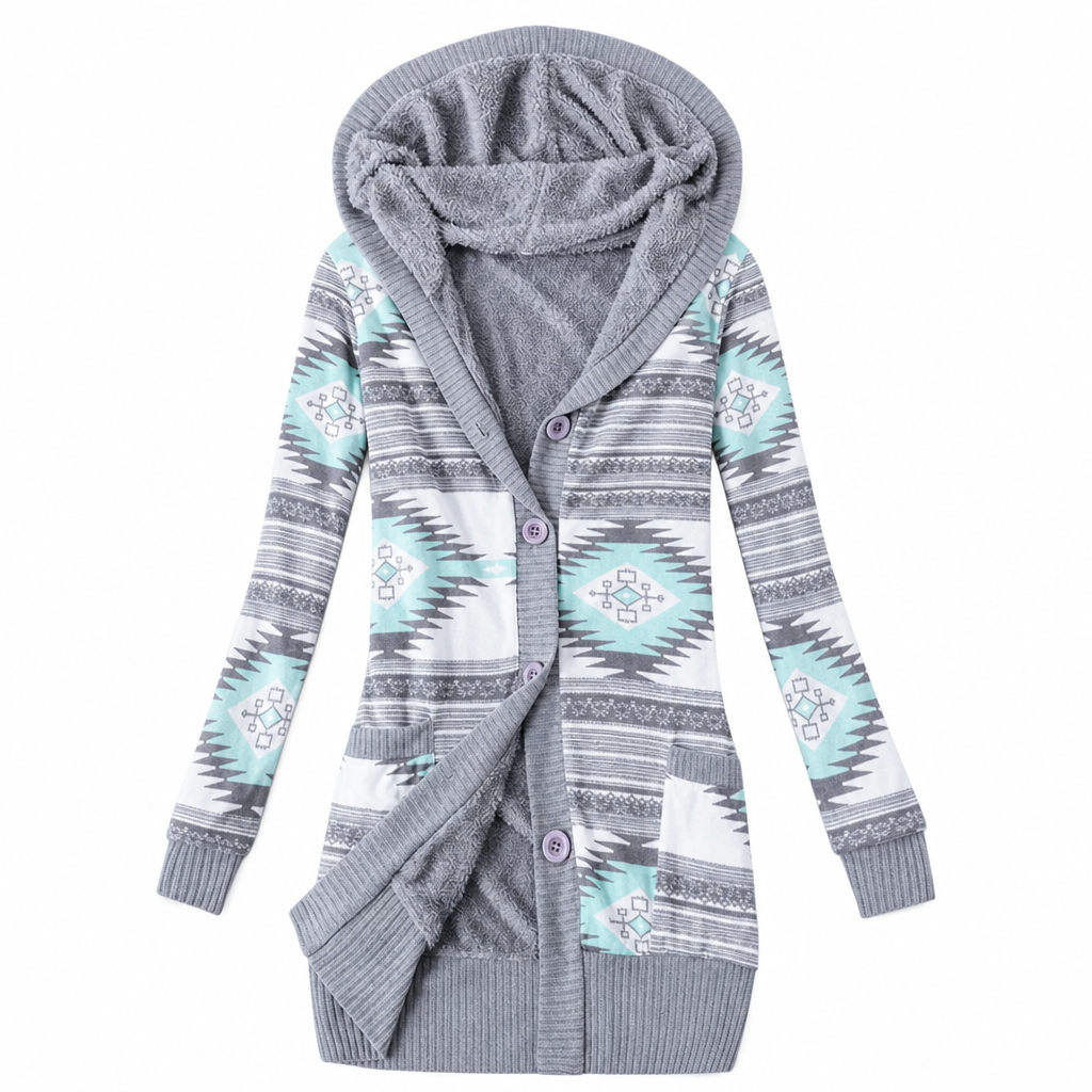 🖤 BLACK FRIDAY SALE 🖤 ☁️ Women's Mid-Length Hooded Knit Jacket | Cotton Lining & Cozy Comfort