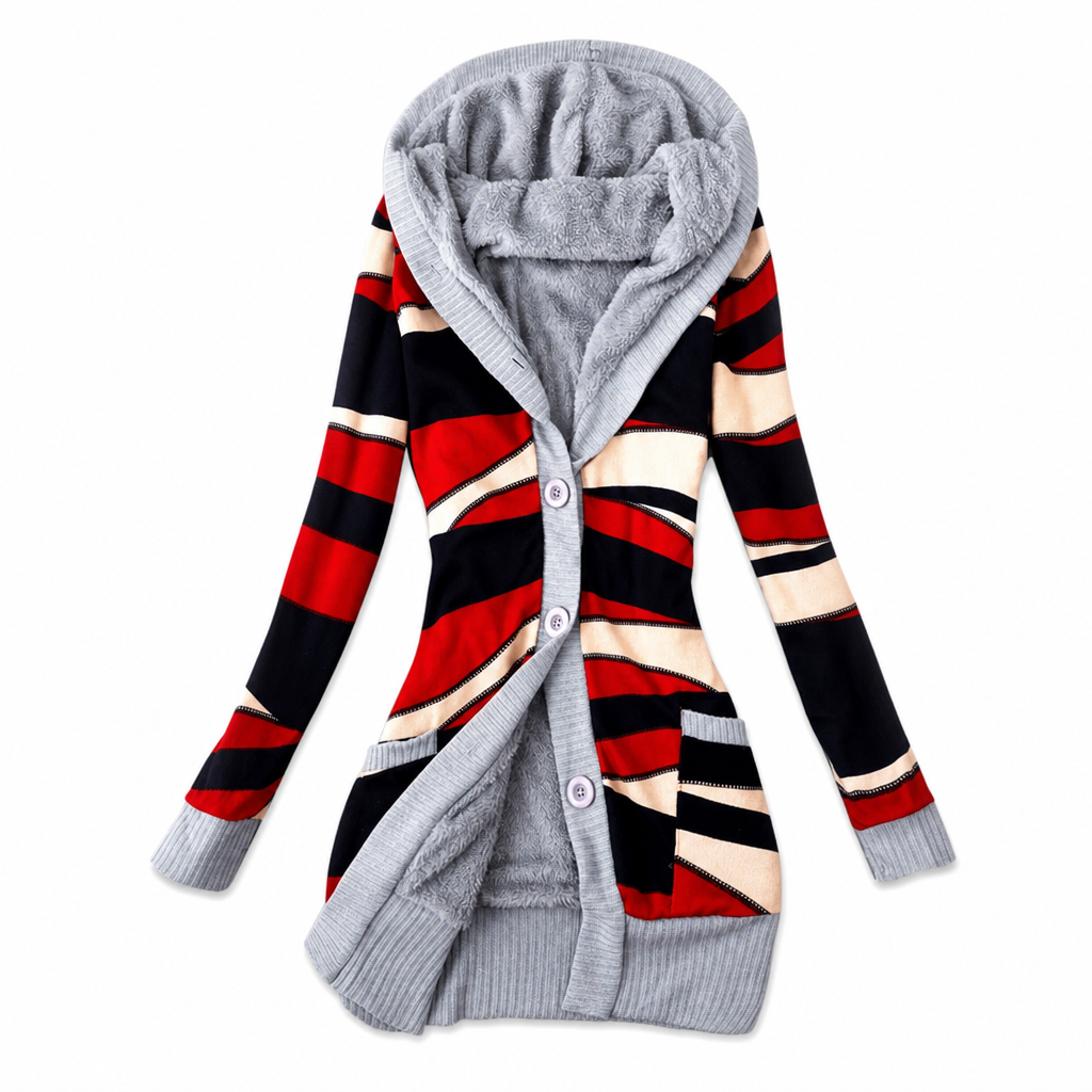 🖤 BLACK FRIDAY SALE 🖤 ☁️ Women's Mid-Length Hooded Knit Jacket | Cotton Lining & Cozy Comfort
