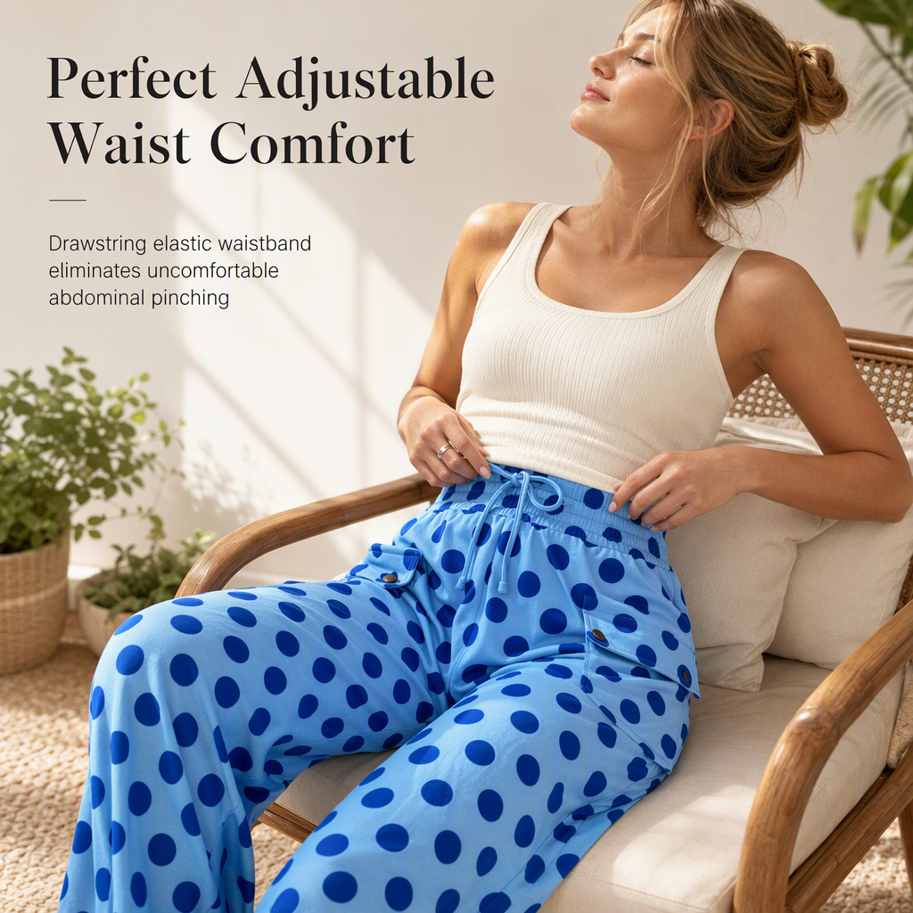 🖤 BLACK FRIDAY SALE 🖤 ☁️ Women's Polka Dot Wide-Leg Pants | Casual Style & Relaxed Fit
