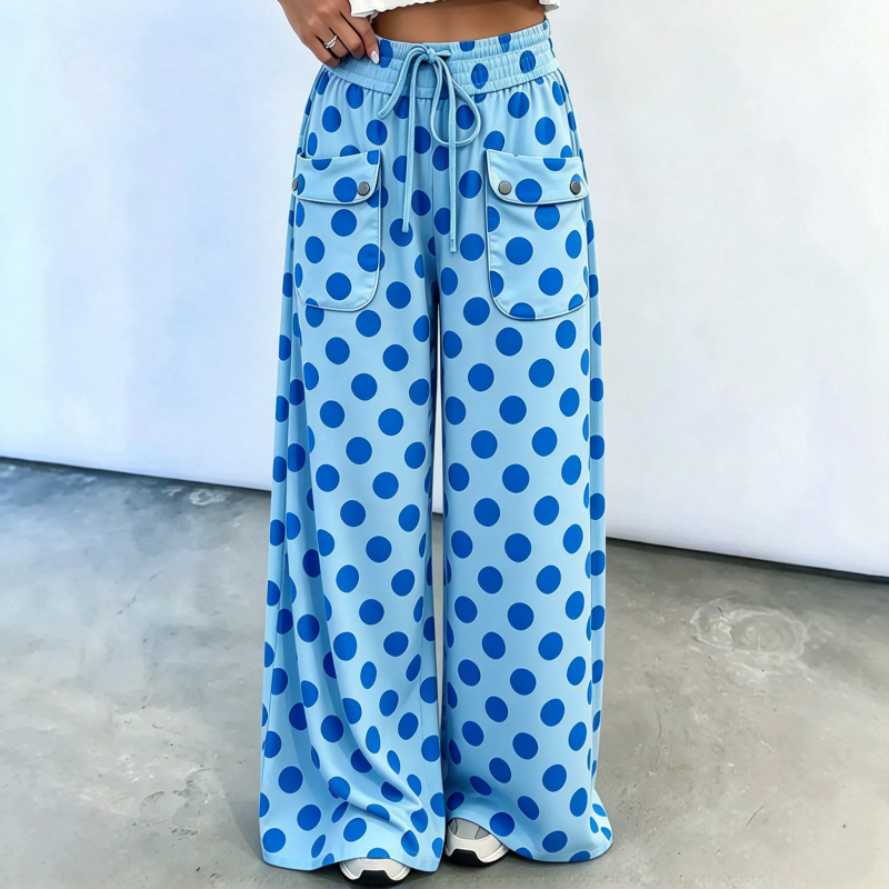 🖤 BLACK FRIDAY SALE 🖤 ☁️ Women's Polka Dot Wide-Leg Pants | Casual Style & Relaxed Fit